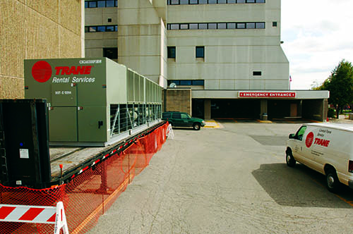 Large rental companies have various solutions staged at several locations nationwide to respond quickly to the needs of hospitals in an emergency situation.