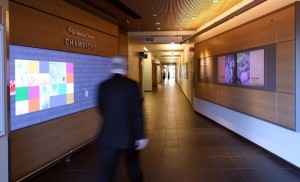 Donor recognition installation at UCSF Medical Center incorporates multiple digital components.